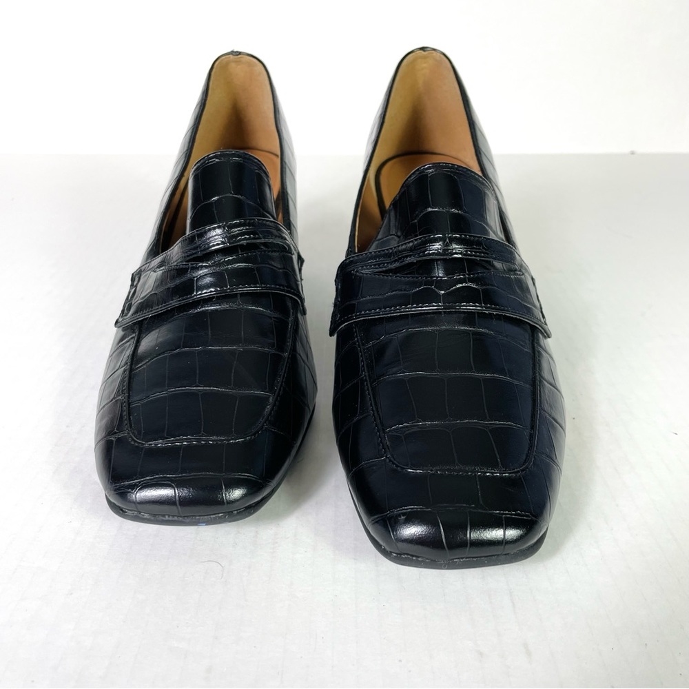 NORDSTROM RACK block heel loafers croc print - Picture 2 of 6
